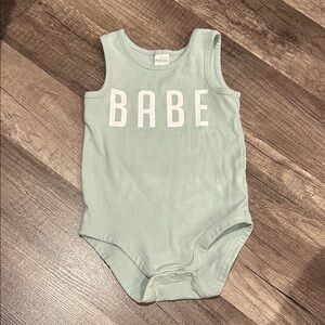 PL: Baby Mint Green 'Babe' Onesie Tank Size 12 Months